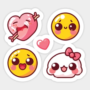 Smiley Heart Cute Faces Sticker